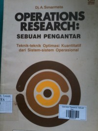 Operations Research: Sebuah Pengantar